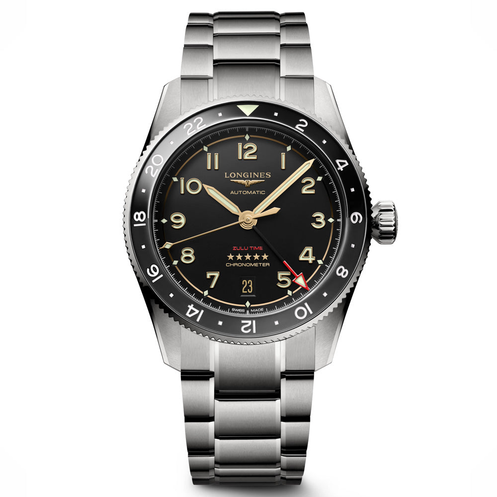 Longines Spirit Zulu Time GMT 39mm Anthracite Dial Titanium Automatic