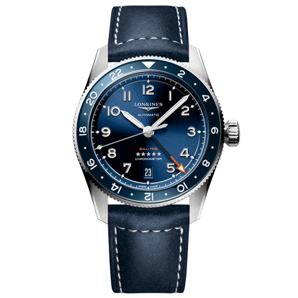 longines spirit zulu time gmt 39mm blue dial automatic gents watch