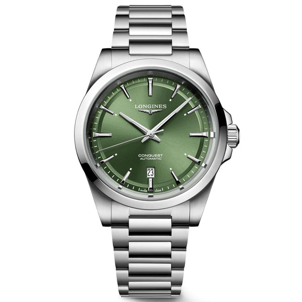 longines conquest 2023 41mm green dial automatic gents watch