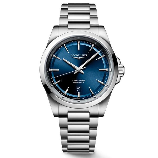 longines conquest 2023 41mm blue dial automatic gents watch