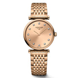 Longines La Grande Classique 24mm Rose Dial Rose PVD Diamond Ladies Quartz Watch L4.209.1.90.8
