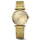 Longines La Grande Classique 24mm Gilt Dial Yellow PVD Diamond Ladies Quartz Watch L4.209.2.37.8