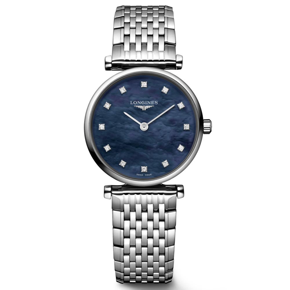 Longines La Grande Classique 24mm Blue MOP Diamond Dot Dial Ladies Quartz Watch L4.209.4.81.6