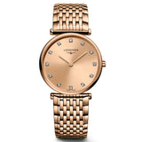 Longines La Grande Classique 29mm Rose Dial Rose PVD Steel Diamond Ladies Quartz Watch L4.512.1.90.8
