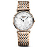 Longines La Grande Classique 29mm MOP Diamond Dot Dial Red PVD Steel Ladies Quartz Watch L4.512.1.97.7