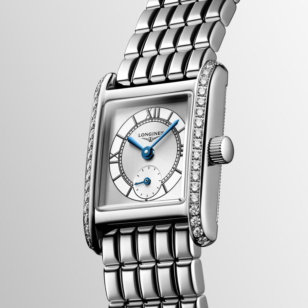 Longines Mini DolceVita Silver Dial Diamond Ladies Quartz Watch L5.200.0.75.6