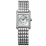 longines mini dolcevita silver dial diamond ladies quartz watch