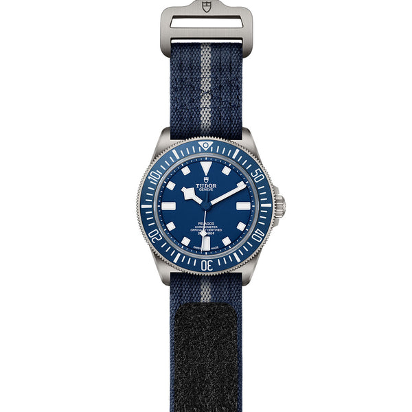 tudor pelagos fxd 42mm blue dial automatic titanium on fabric strap watch upright image