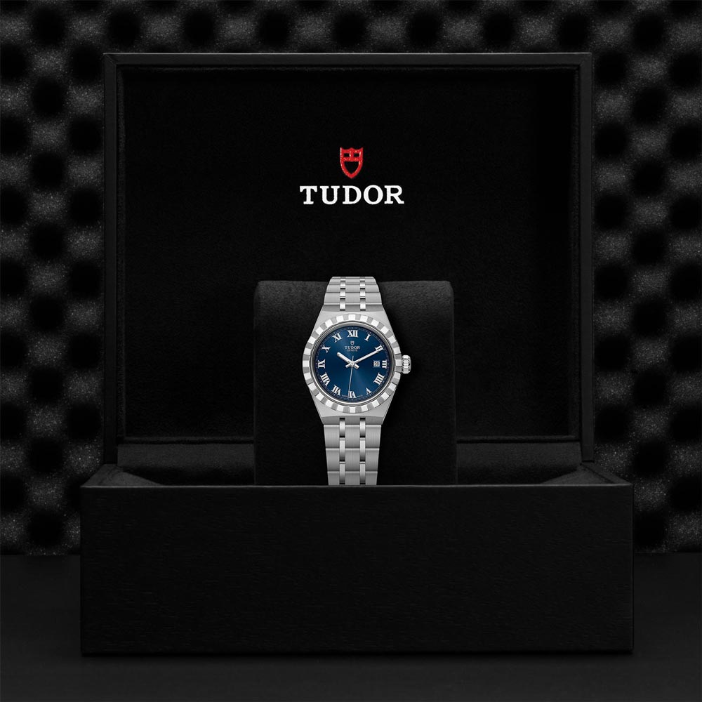 m28300-0006 tudor royal 28mm blue dial ladies watch in a box image