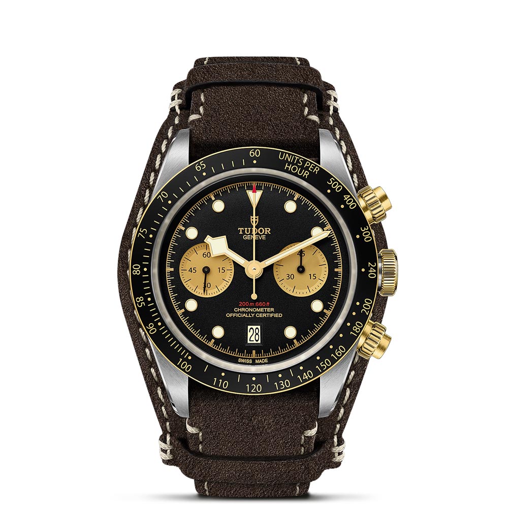 tudor black bay chrono s&g 41mm black dial steel & gold gents watch
