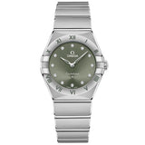 OMEGA Constellation 28mm Green Dial Diamond Ladies Quartz Watch 13110286060001
