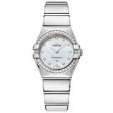OMEGA Constellation 25mm MOP Dial Diamond Ladies Quartz Watch 13115256055002