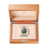 omega constellation 41mm green dial steel on steel bracelet gents watch in presentation box
