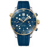 OMEGA Seamaster Diver 300M 44mm Blue Dial 18ct Gold & Steel Automatic Chronograph Gents Watch 21022445103001