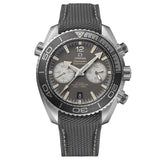 omega seamaster planet ocean 600m 45.5mm grey dial steel on rubber strap automatic chronograph gents watch front facing upright image