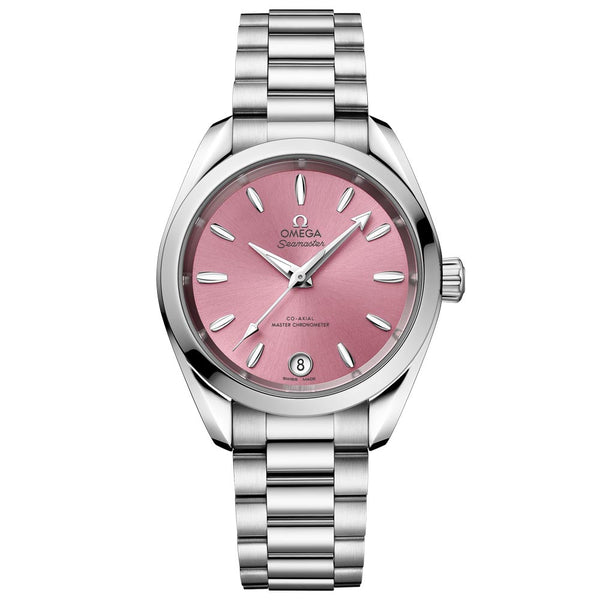 omega seamaster aqua terra shades 34mm pink dial automatic ladies watch