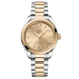 OMEGA Seamaster Aqua Terra Shades 34mm Yellow Dial 18ct Gold and Steel Automatic Watch 22020342008001
