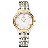 OMEGA De Ville Prestige 30mm Silver Dial 18ct Yellow Gold and Steel Ladies Quartz Watch 43420306002002