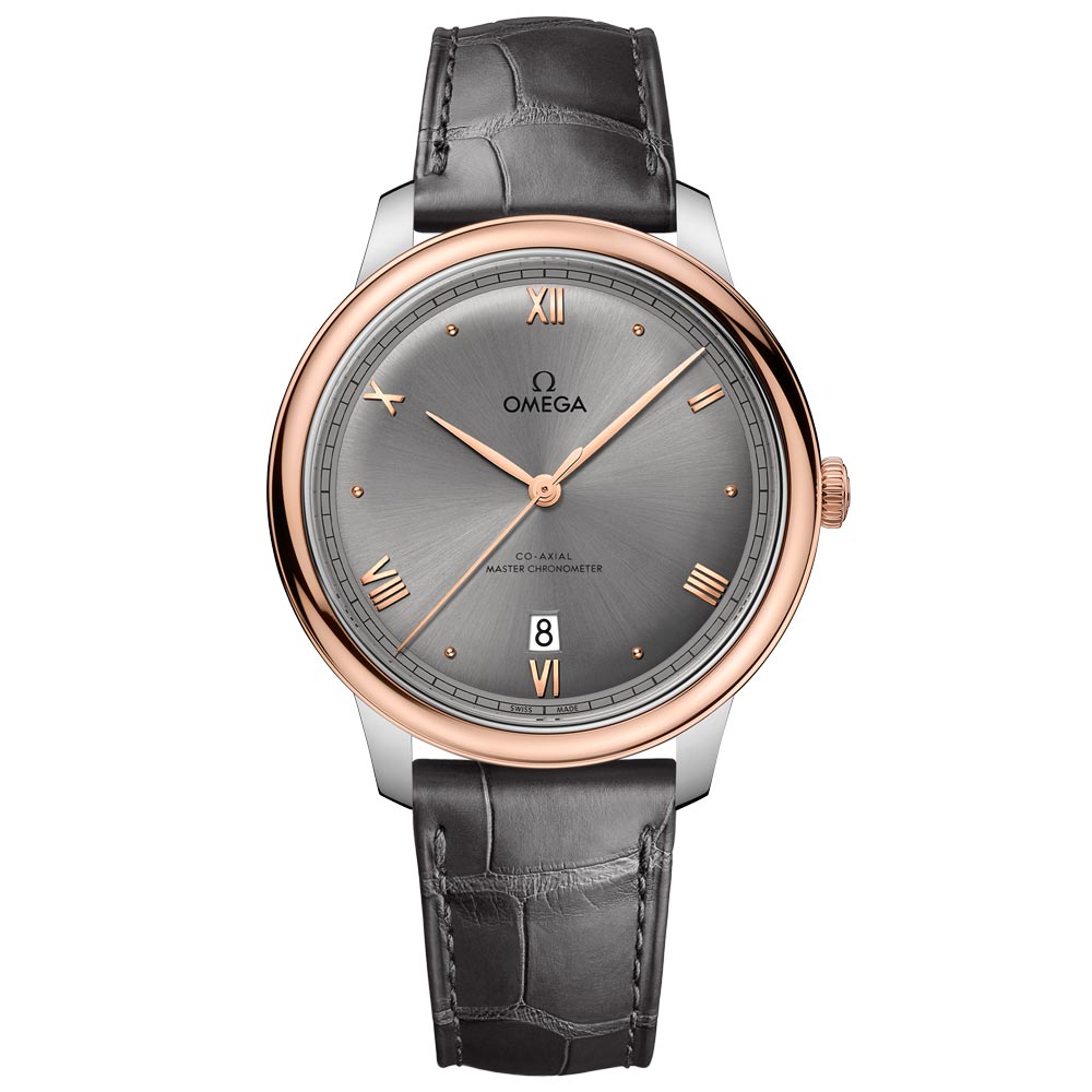 Omega De Ville Prestige 40mm Grey Dial 18ct Rose Gold and Steel Gents Automatic Watch 43423402006001