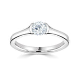 The Iris Platinum 0.80ct Round Brilliant Cut Diamond Solitaire Engagement Ring