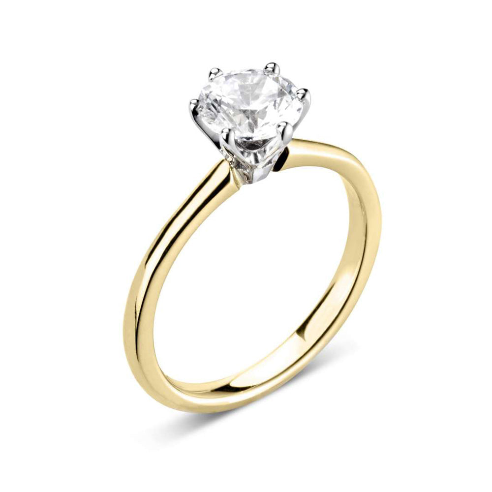 The Daffodil 18ct Yellow Gold And Platinum Round Brilliant Cut Diamond