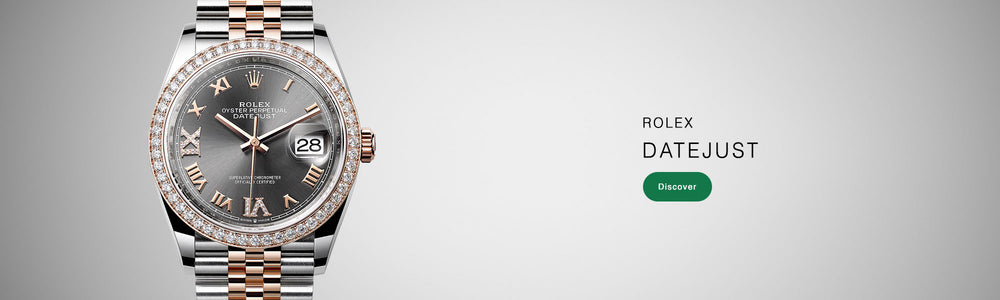 rolex home page banner for the month of march 2024 featuring datejust desktop clickable image