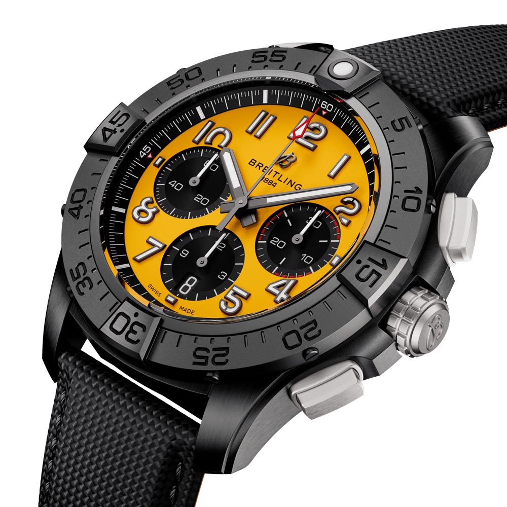 Breitling Avenger B01 Chronograph 44mm Night Mission Yellow Dial Ceramic Automatic Gents Watch SB0147101I1X2