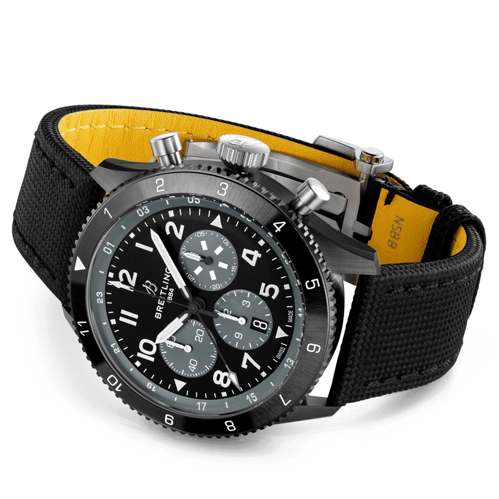Breitling Super AVI B04 GMT Mosquito Night Fighter 46mm Black Dial Automatic Chronograph Gents Watch SB04451A1B1X1
