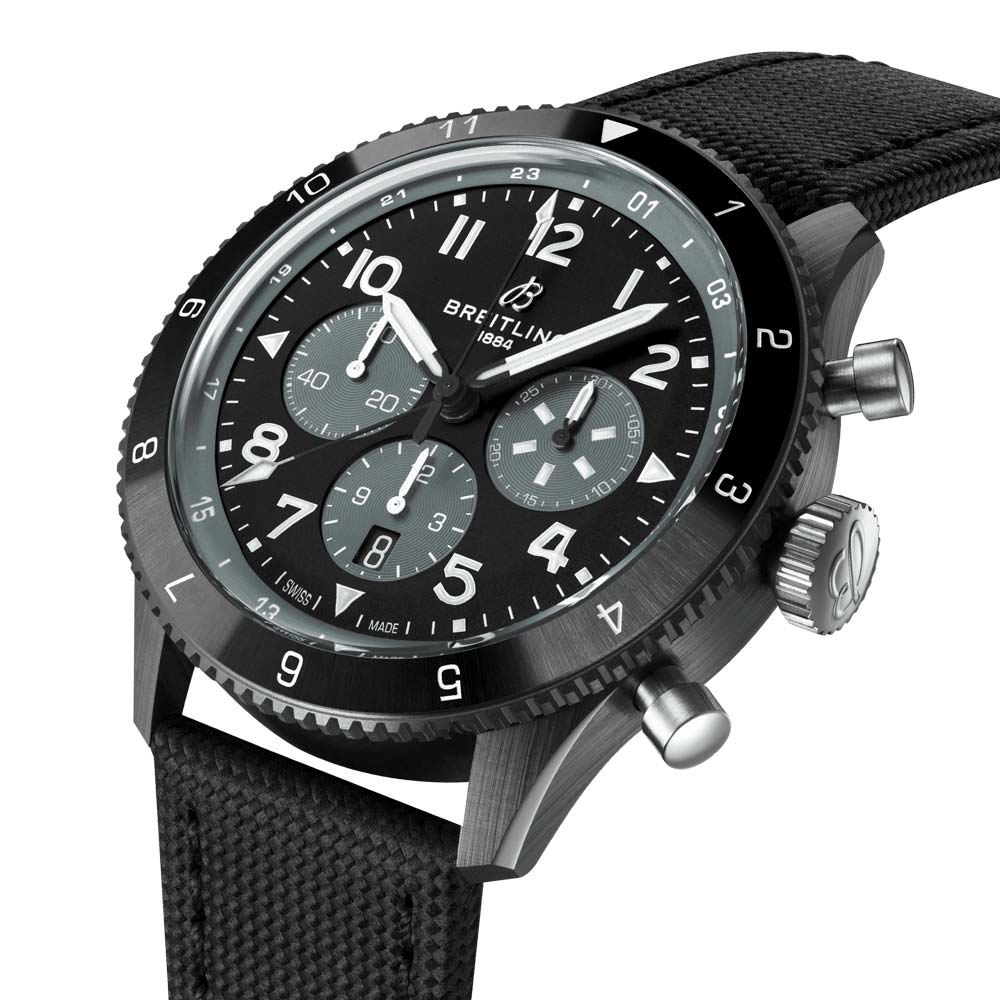 Breitling Super AVI B04 GMT Mosquito Night Fighter 46mm Black Dial Automatic Chronograph Gents Watch SB04451A1B1X1