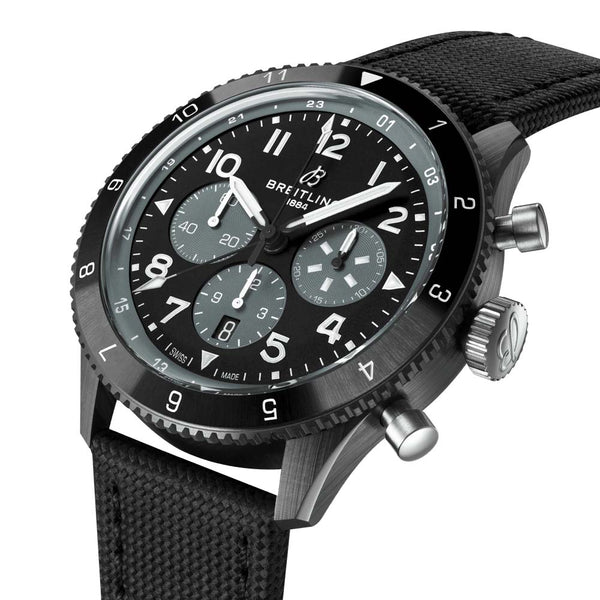 breitling super avi b04 gmt mosquito night fighter 46mm black dial automatic chronograph gents watch