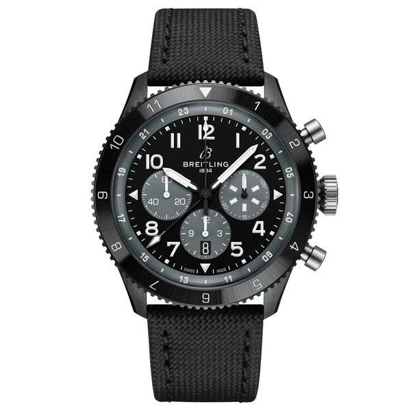 breitling super avi b04 gmt mosquito night fighter 46mm black dial automatic chronograph gents watch