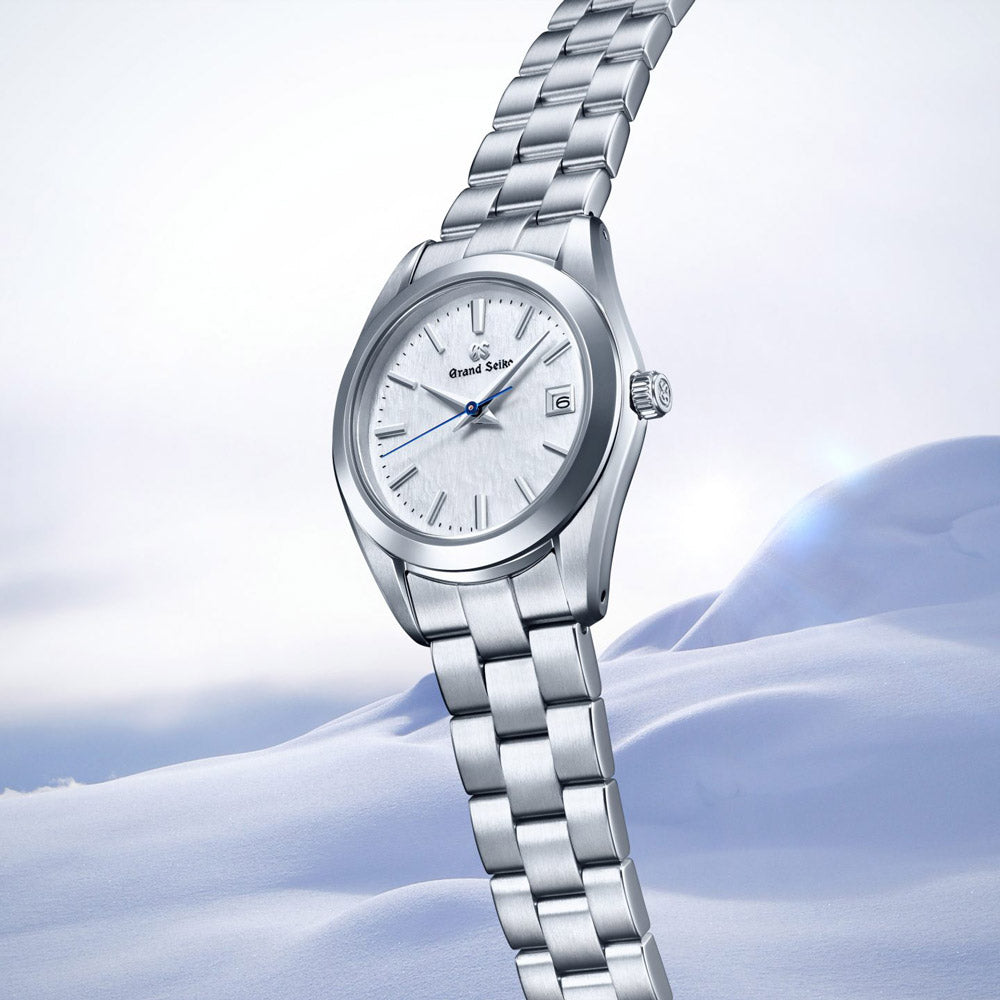 grand seiko snowflake 28.9mm white dial quartz ladies watch front side facing upright image