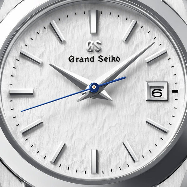 grand seiko snowflake 28.9mm white dial quartz ladies watch dial closeup image