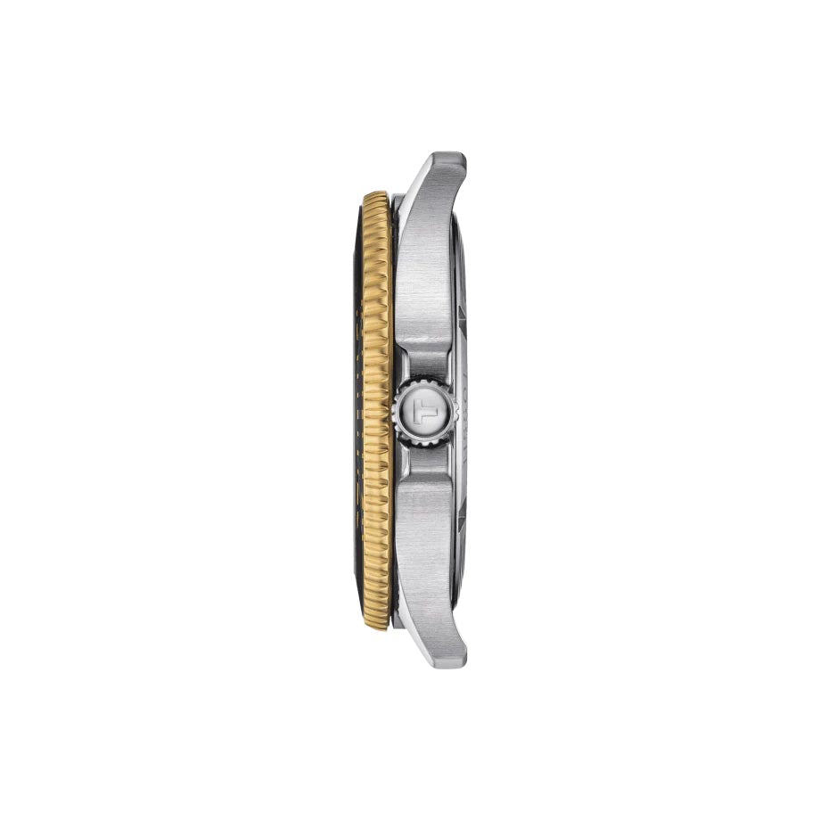 Tissot Seastar 1000 Black Dial 40mm Gold PVD Steel Quartz Watch T1204102705100