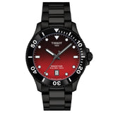 Tissot Seastar 1000 Graded Red Black Dial 40mm Black PVD Steel Quartz Gents Watch T1204103342100