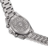 tissot pr516 40mm blue dial quartz chronograph watch back side facing laying down image
