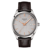 t1504101603100 tissot pr 100 40mm silver dial gents quartz watch with leather front upright image