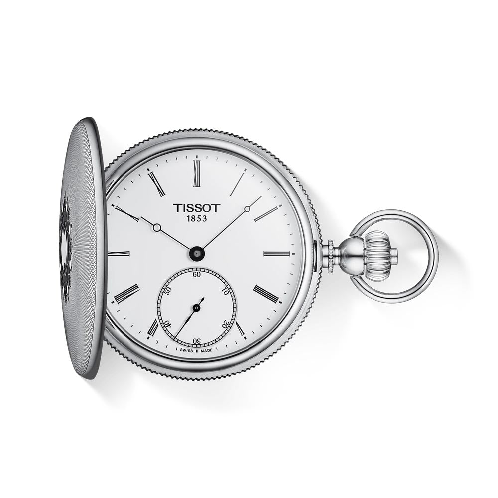 Tissot Savonnette Mechanical 48.5mm White Dial Manual Wound Pocket Watch T8674051901300