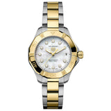 TAG Heuer Aquaracer Professional 200 Solargraph 34mm MOP Diamond Dot Dial 18ct Gold & Steel Quartz Ladies Watch WBP1326.BB0004