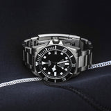 tudor pelagos 42mm black dial automatic titanium on titanium bracelet watch lifestyle image