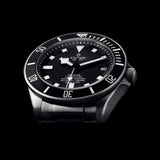 tudor pelagos 42mm black dial automatic titanium on titanium bracelet watch lifestyle image
