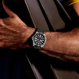 tudor pelagos fxd 42mm black dial titanium on fabric strap automatic watch lifestyle image