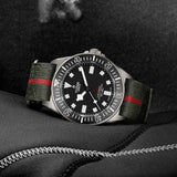 tudor pelagos fxd 42mm black dial titanium on fabric strap automatic watch lifestyle image