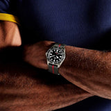 tudor pelagos fxd 42mm black dial titanium on fabric strap automatic watch lifestyle image