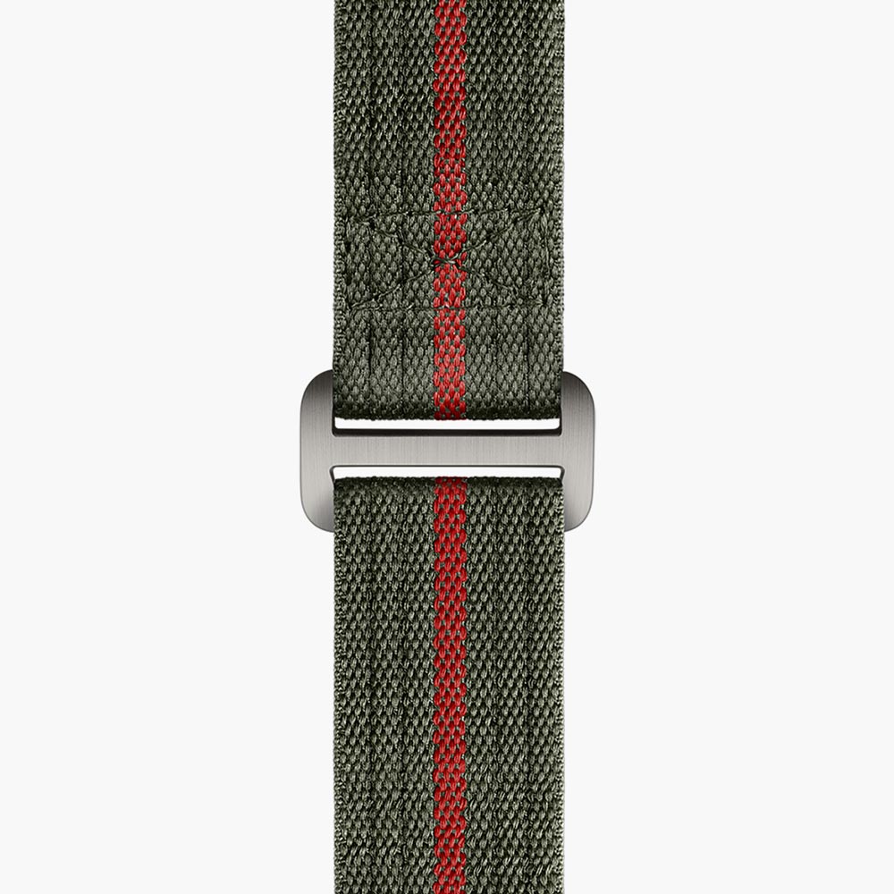 tudor pelagos fxd 42mm black dial titanium on fabric strap automatic watch showing green fabric strap