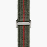 tudor pelagos fxd 42mm black dial titanium on fabric strap automatic watch showing green fabric strap