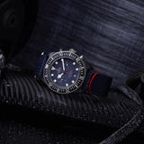 tudor pelagos fxd chrono 43mm blue dial black carbon composite on fabric strap automatic chronograph watch lifestyle image