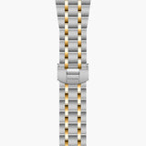 tudor royal 38mm silver dial automatic gold and steel on gold and steel bracelet watch showing folding clasp