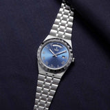 tudor royal 41mm blue dial steel on steel bracelet automatic watch lifestyle image