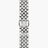 tudor clair de rose 30mm opaline dial automatic steel on steel bracelet watch showing folding clasp